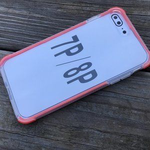 iPhone 7 Plus Case Clear Orange Back Cover Soft